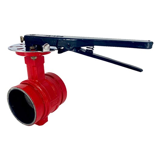 Bfly Valves PN16 Grooved Body/Disc DI+EPDM Hand-Lever 139.7mm